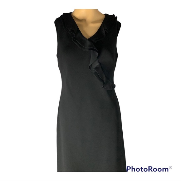 Talbots Black Sheath Dress SZ 6 - Picture 2 of 7